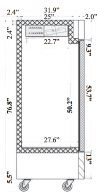 Serv-Ware Glass Door Reach-In Refrigerator - Stainless Steel RR1G-HC - Image 2