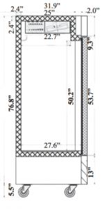 Serv-Ware Reach-In Refrigerator, Two Section RR2G-HC - Image 2