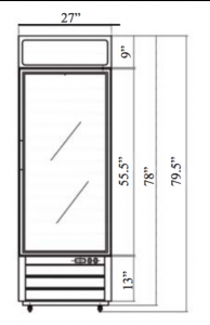 Serv-Ware Glass Door Reach-In Single Door Refrigerator GR23-HC 23 cu. ft. - Image 2
