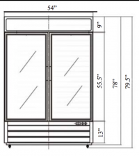 Serv-Ware Glass Double Door Reach-In Freezer GF48-HC 49 cu. ft. - Image 2