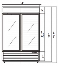 Serv-Ware Glass Double Door Reach-In Refrigerator GR48-HC 23 cu. ft. - Image 2