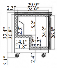 Serv-Ware Undercounter Refrigerator UCR-27-HC 6.5 cu. ft. - Image 2