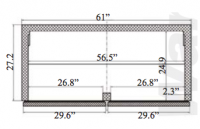 Serv-Ware Two Door Sandwich/Salad Prep Table SP60-16-HC 15.5 cu. ft. - Image 3