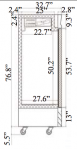 Serv-Ware One Door Reach-In Refrigerator RR1-HC - Image 3