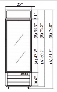 Serv-Ware Glass Door Reach-In Refrigerator GR-12 12 cu. ft. - Image 3