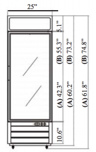 Serv-Ware Glass Door Reach-In Refrigerator GR12-HC 12 cu. ft. - Image 3