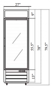 Serv-Ware Glass Single Door Reach-In Freezer GF23-HC 23 cu. ft. - Image 3