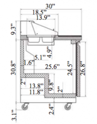 Serv-Ware Two Door Sandwich/Salad Prep Table SP60-16-HC 15.5 cu. ft. - Image 4