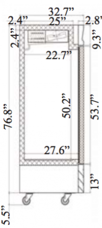 Serv-Ware One Door Reach-In Refrigerator RR3-HC - Image 4