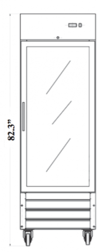 Serv-Ware Glass Door Reach-In Refrigerator - Stainless Steel RR1G-HC - Image 4