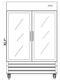 Serv-Ware Reach-In Refrigerator, Two Section RR2G-HC - Image 4