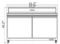 Serv-Ware 2 Door Mega Top, 24 Pan, Prep Unit SP60-24M-HC 12 cu. ft. - Image 5