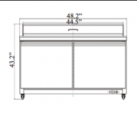 Serv-Ware 2 Door, 12 Pan Sandwich Prep Unit SP48-12-HC 12 cu. ft. - Image 5