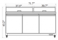 Serv-Ware Two Door Sandwich/Salad Prep Table SP72-18-HC 18 cu. ft. - Image 5