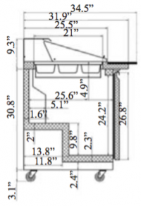 Serv-Ware 1 Door Mega Top, 12 Pan, Prep Unit SP29-12M-HC 7 cu. ft. - Image 5