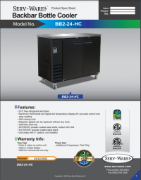 Serv-Ware Back Bar Bottle Cooler BB2-24-HC 10 cu. ft. - Image 4