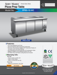 Serv-Ware 12 Pan Pizza Prep Table PP93-12-HC 32 cu. ft. - Image 6