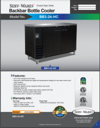 Serv-Ware Back Bar Bottle Cooler BB3-24-HC 13.5 cu. ft. - Image 4