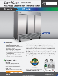 Serv-Ware One Door Reach-In Refrigerator RR3-HC - Image 5