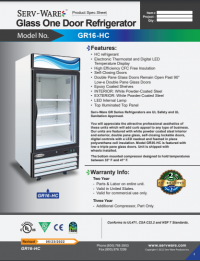 Serv-Ware Glass Door Reach-In Refrigerator GR16-HC 16 cu. ft. - Image 4