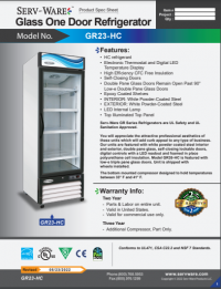 Serv-Ware Glass Door Reach-In Single Door Refrigerator GR23-HC 23 cu. ft. - Image 4