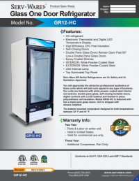 Serv-Ware Glass Door Reach-In Refrigerator GR12-HC 12 cu. ft. - Image 4