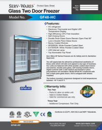 Serv-Ware Glass Double Door Reach-In Freezer GF48-HC 49 cu. ft. - Image 3