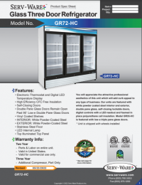 Serv-Ware Glass Triple Door Reach-In Refrigerator GR72-HC 72 cu. ft. - Image 2