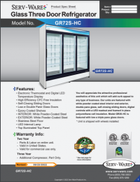 Serv-Ware Glass Triple Sliding Door Reach-In Refrigerator GR72S-HC 72 cu. ft. - Image 2