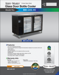 Serv-Ware Back Bar Bottle Cooler with Glass BB3-24G-HC 13.5 cu. ft. - Image 4