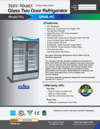 Serv-Ware Glass Double Door Reach-In Refrigerator GR48-HC 23 cu. ft. - Image 5
