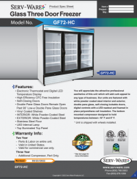 Serv-Ware Glass Triple Door Reach-In Freezer GF72-HC 72 cu. ft. - Image 2