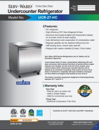 Serv-Ware Undercounter Refrigerator UCR-27-HC 6.5 cu. ft. - Image 5