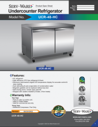 Serv-Ware Undercounter Refrigerator UCR-48-HC 12 cu. ft. - Image 5