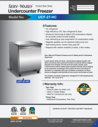 Serv-Ware Undercounter Freezer UCF-36-HC 7.7 cu. ft. - Image 2