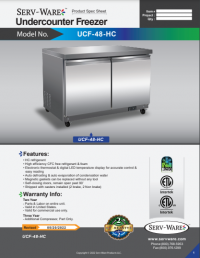 Serv-Ware Undercounter Freezer UCF-48-HC 12 cu. ft. - Image 5