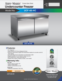 Serv-Ware Undercounter Freezer UCF-60-HC 15.5 cu. ft. - Image 5