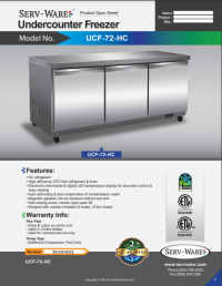 Serv-Ware Undercounter Freezer UCF-72-HC 18 cu. ft. - Image 5