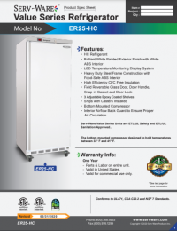 Serv-Ware Value Series Refrigerator ER25-HC 25 cu. ft. - Image 5