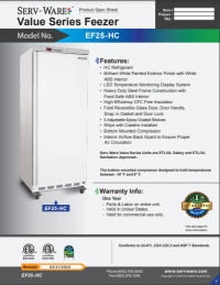 Serv-Ware Value Series Freezer EF25-HC 25 cu. ft. - Image 5