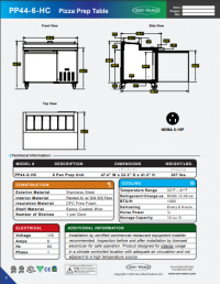 Serv-Ware 6 Pan Pizza Prep Table PP44-6-HC 12 cu. ft. - Image 7