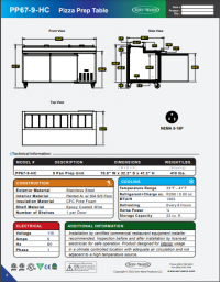Serv-Ware 9 Pan Pizza Prep Table PP67-9-HC 22 cu. ft. - Image 7