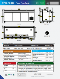Serv-Ware 12 Pan Pizza Prep Table PP93-12-HC 32 cu. ft. - Image 7