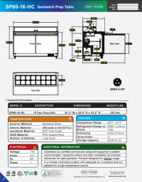 Serv-Ware Two Door Sandwich/Salad Prep Table SP60-16-HC 15.5 cu. ft. - Image 7