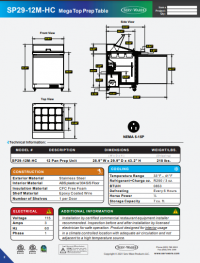 Serv-Ware 1 Door Mega Top, 12 Pan, Prep Unit SP29-12M-HC 7 cu. ft. - Image 7