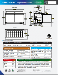 Serv-Ware 2 Door Mega Top, 24 Pan, Prep Unit SP60-24M-HC 12 cu. ft. - Image 7