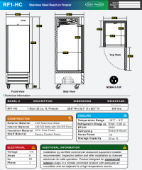 Serv-Ware One Door Reach-In Freezer RF1-HC - Image 6