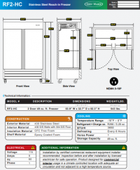 Serv-Ware Two Door Reach-In Freezer RF2-HC - Image 6