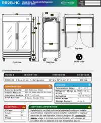 Serv-Ware Reach-In Refrigerator, Two Section RR2G-HC - Image 6