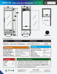Serv-Ware Glass Door Reach-In Refrigerator GR16-HC 16 cu. ft. - Image 5